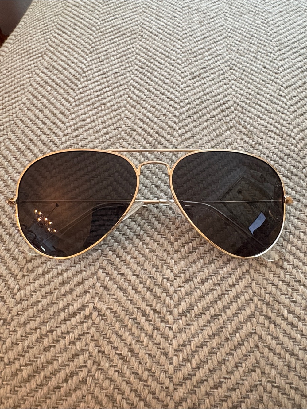 Women’s Aviator Metal Frame Sunglasses in Gold with Dark Lenses